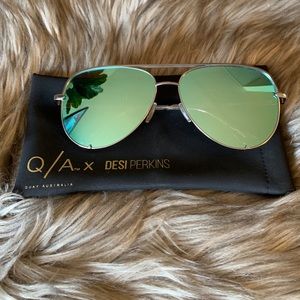 Quay Australia Accessories - Quay x Desi High Key Blue/silver Sunglasses/ Quay Australia Accessories - Quay x Desi High Key Blue/silver Sunglasses/